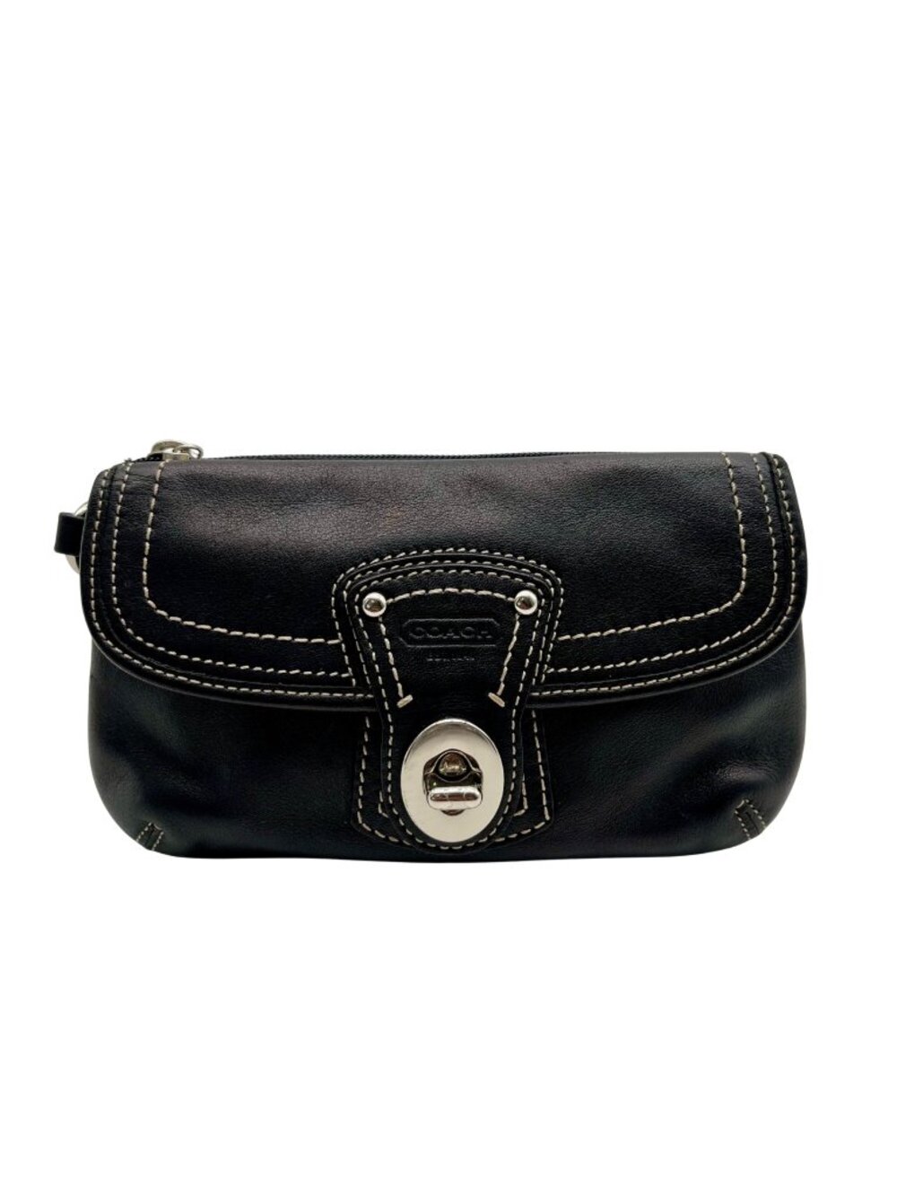 Coach Legacy Black Leather Wristlet